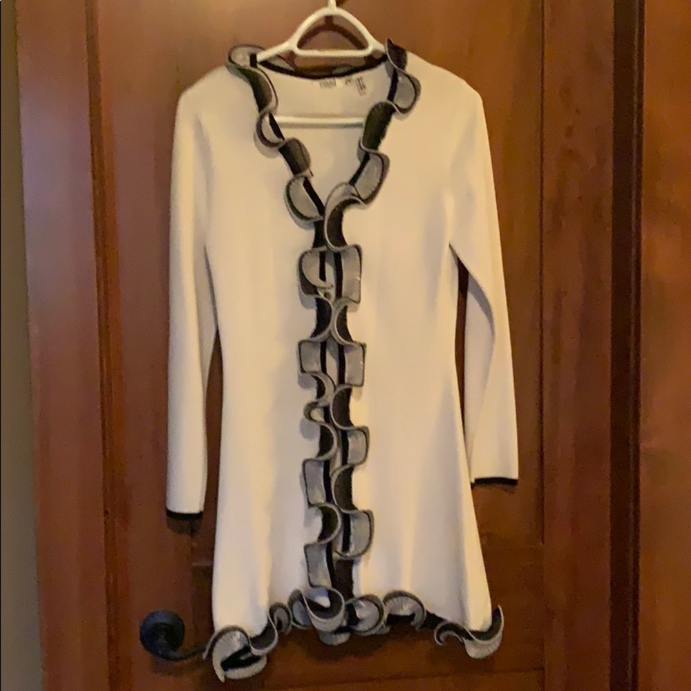 Long sweater tunic or coat.